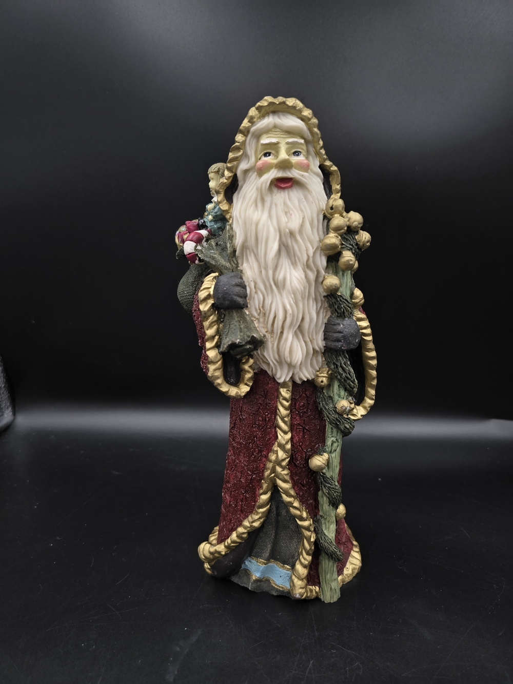 Classic Holiday Santa Figurine in Red and Gold